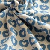 Bio-Jacquard Apple Liefde, blau