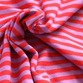 Bio-Jersey Streifen flieder/rot