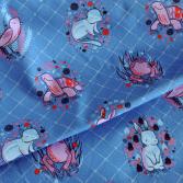 Bio-Popeline Animals blue