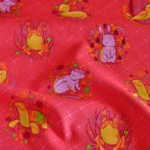 Bio-Popeline Animals red