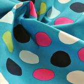 Bio-Popeline Bubbles trkisblau