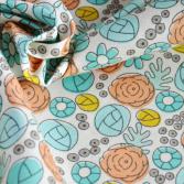 Bio-Popeline Floral Whimsy Egg Blue