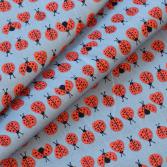 Bio-Popeline Ladybugs Blue