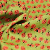 Bio-Popeline Ladybugs Green