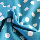 Bio Popeline Polka Dots blau/wei