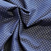 Bio-Popeline Punkte grau/blau